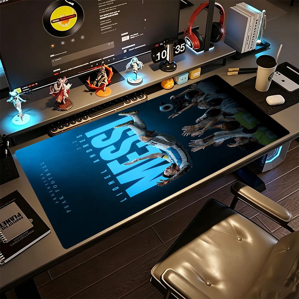 Football Messi Large Mouse Pad Gamer Mousepad Office Mouse Mats Non-Slip Rubber Base Office Desk Accessory