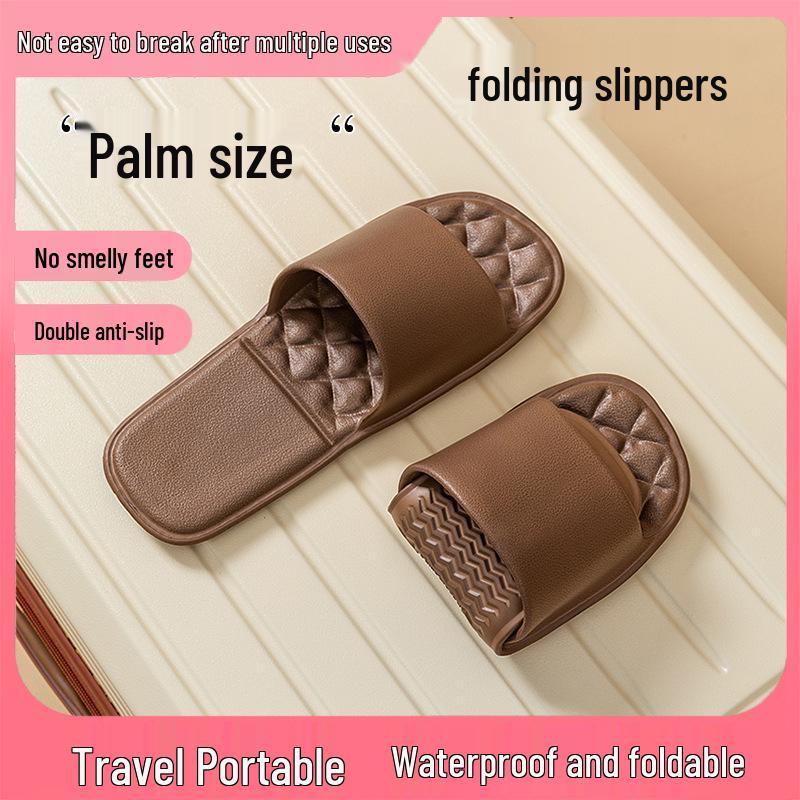 Foldable Anti-slip Travel Slippers for Women - Portable Home, Hotel, or Pool Use