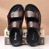 Fashion Summer Men Thick Bottom Slippers Leather High-quality Comfort Home Beach Vacation Slippers Casual Outdoor Breathable Beach Shoes