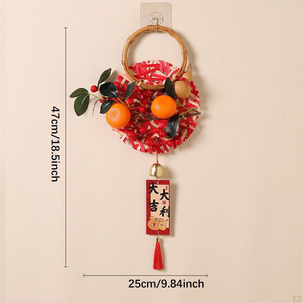 2 Pieces Chinese Lunar Year Hanging Decoration Spring Festival Decorative Artificial Fruit for