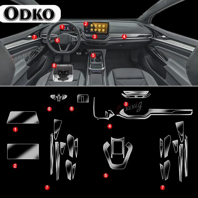 TPU für Volkswagen VW ID.4 ID 4 ID.6 ID 6 Crozz X Transparente Folie Auto Innenraum Aufkleber Mittelkonsole Schalthebel Tür Lüftungsschlitz Panel