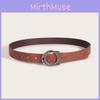 Vintage Snake Buckle Pu Leather Belt For Women With Easy Snap Closure For Casual Wear