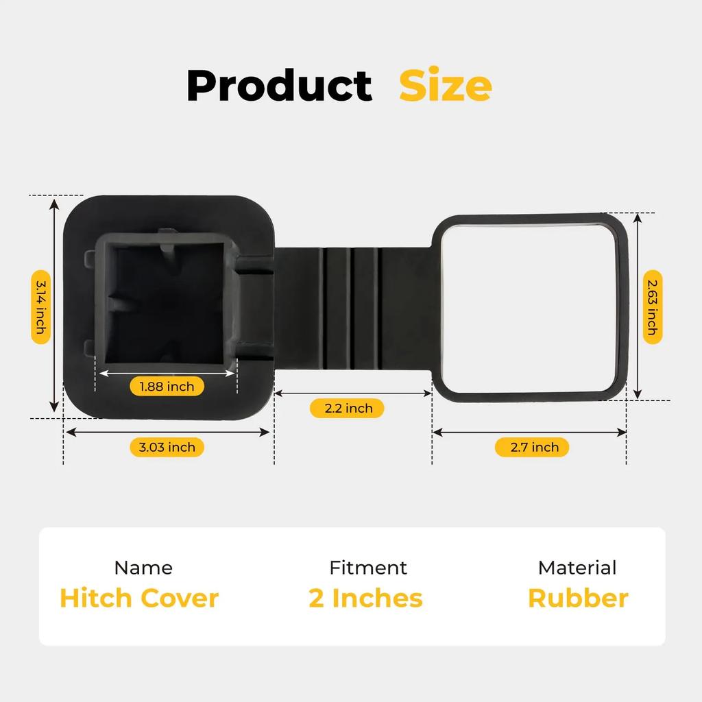 Trailer Hitch Cover 2-Inch Waterproof Towing Hitch Covers Uni-versal Plug Tube Cap Protector Automobile Exterior Csr Accessories