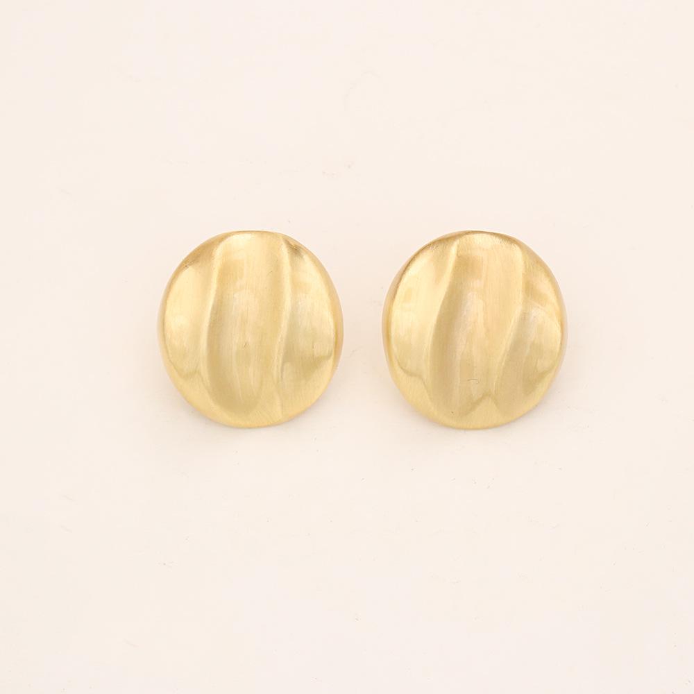European & American Matte Gold Brushed Stud Earrings - High-End Fashion Simple Earrings