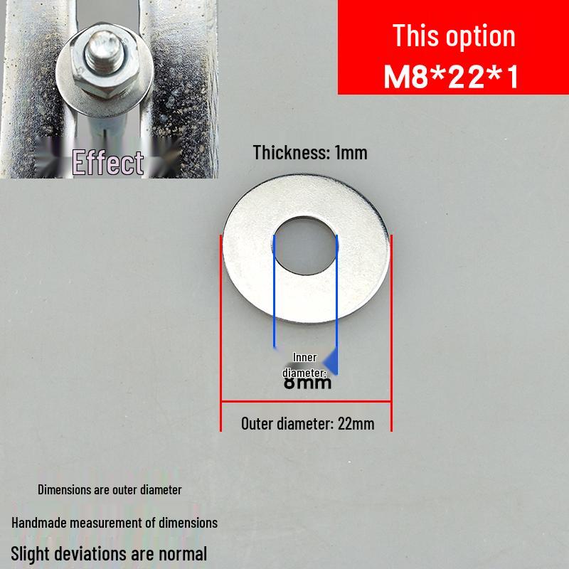Galvanized Iron Flat Washer - Thickened & Widened Metal Spacer M4-M10