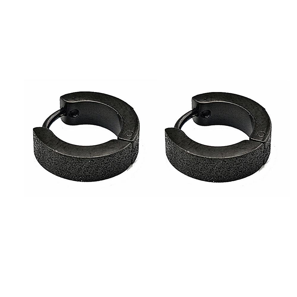 1 Pair Punk Titanium Steel Ear Clip/Ear Stud Earrings For Men Women Black Pierced/No Pierced Fake Ear Circle Pop Jewelry