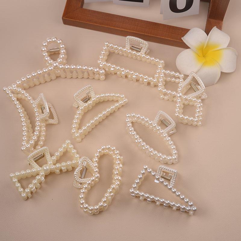 Korean Pearl Claw Hair Clip - Elegant Retro French Style