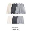 Kaslead New Women Clothes Western Style Round Neck Half Zipper Pullover Knit Sweater Short Skirt Sets
