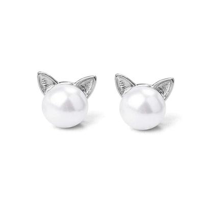 Earrings for Popular Small Cute Pearl Small Cat Girly Set for Both Cutest Cat Fashion Accessories Women, Earrings, Cat, Hypoallergenic,