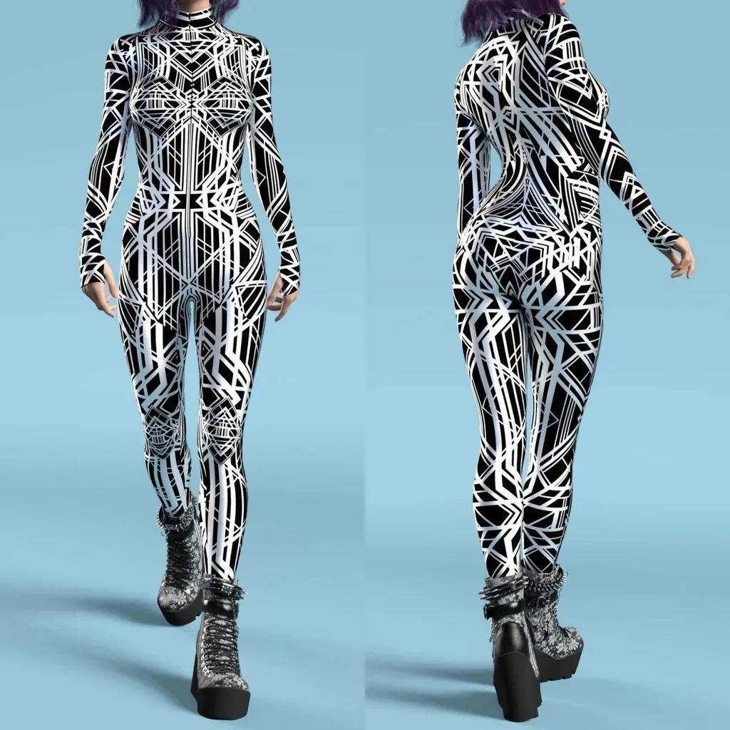 3D Digital Printing Stage Costumes for Adults Halloween Event Carnival Themed Party Cosplay Costume Role-playing Game Jumpsuit