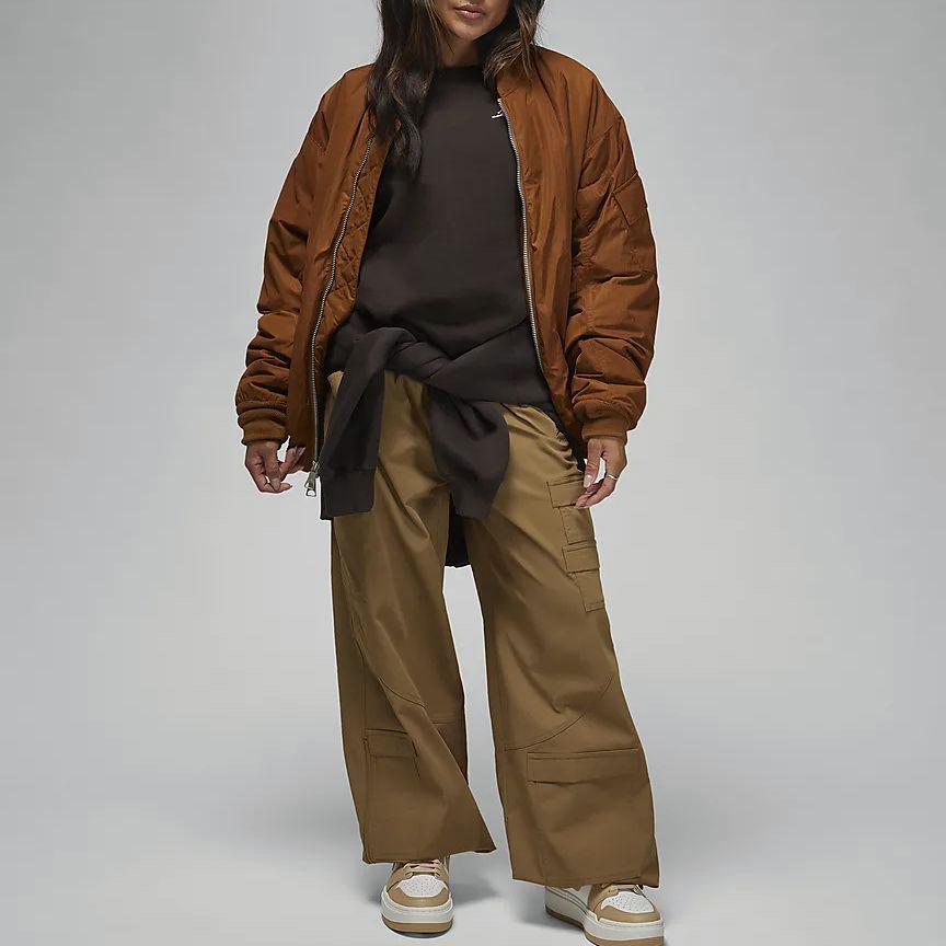 Jordan Brooklyn Plain Velvet Sweatshirt Women Tops Velvet-Brown FN4492-220