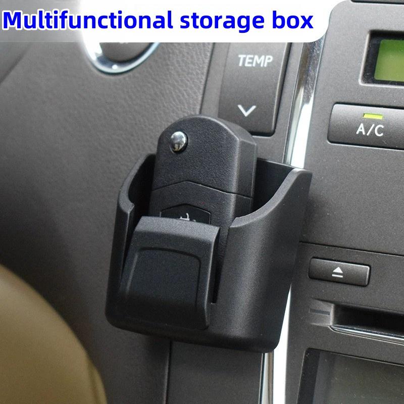 Multifunctional Car Key Storage Box Reusable Back Adhesive Car Dashboard Storage Box Space Saving Small Items Organizing