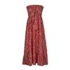 Women's Fashion Bohemian Floral Off-The-Shoulder Strapless Pleat Top Holloway Beach Holiday Dress