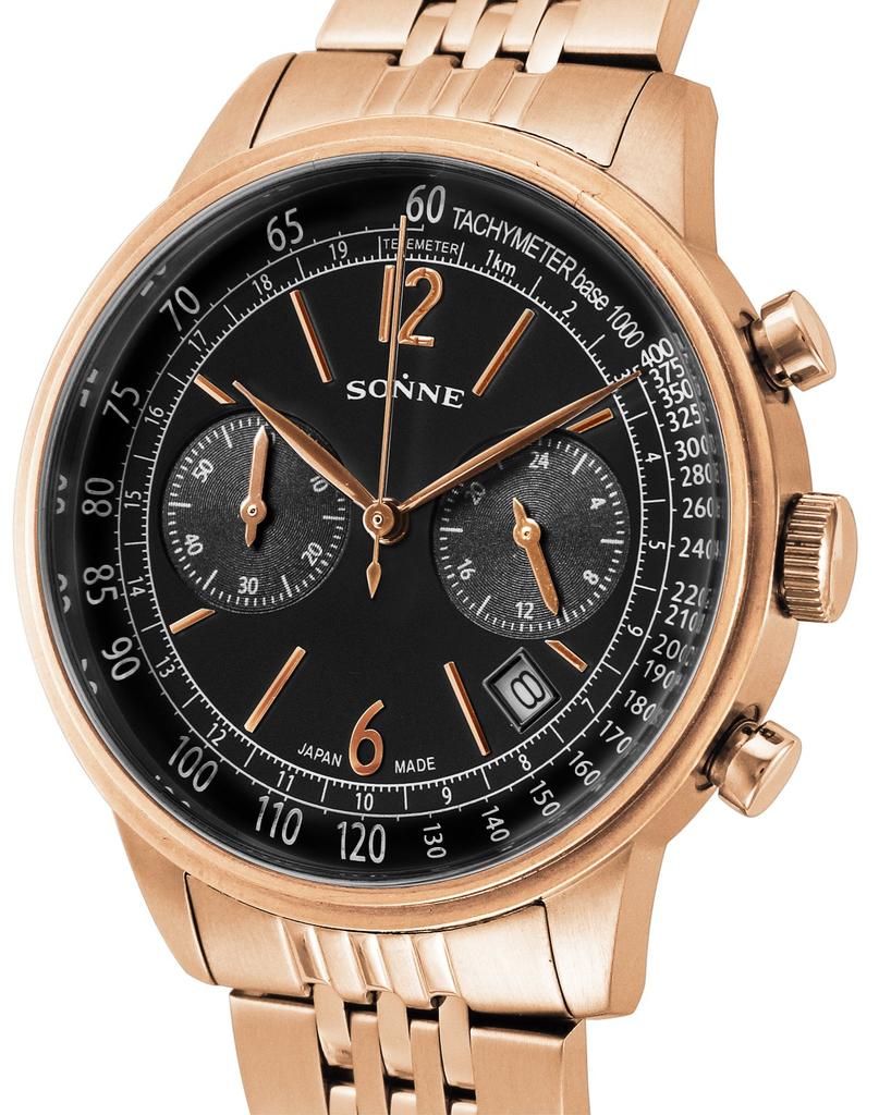Sonne Watch HI002 Black Dial Stainless Steel Quartz HI002PG Gold [Sonne] Men's .