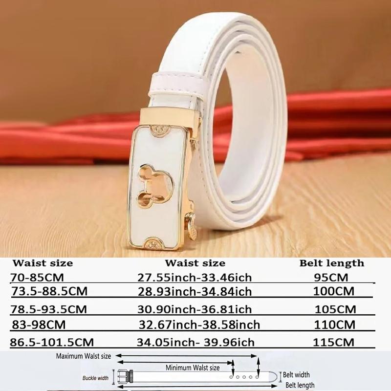 

Fashion Cowskin Genuine Leather for Jeans Belts for Women Casual Luxury Designer Belt Automatic Buckle Solid Waist Belt LB2282 115CM