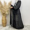 Muslimsk arabisk Türkiye Midtøsten Mote Elegant klarfarge perler muslimsk blonder Chiffon cardigan kappe