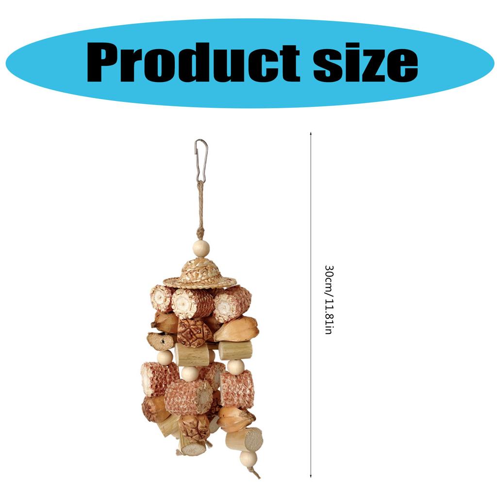 Natürliches Papageienspielzeug, farbenfrohes Hängespielzeug für Vögel, Schnabelschleiftraining für mittelgroße und kleine Vögel