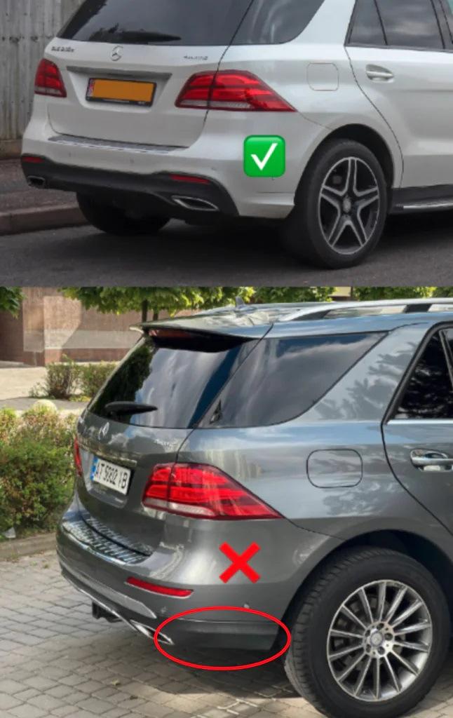 

Задний диффузор для GLE (дизайн GLE63 Black) для Mercedes GLE/ML сlass W166