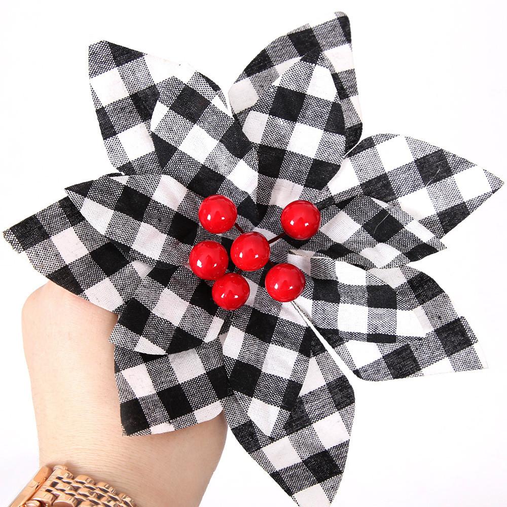European Stunning Style Christmas Flowers Crafted From Luxurious Fabric Decor For