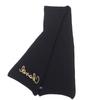 Great CHANEL Scarf Embroidered Handwritten Logo Sequin Knit Black Cashmere 22A Used