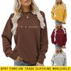European and American Delight Long Sleeve Round Neck Hoodie 