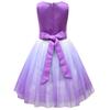 Kinder Mädchen Prinzessin K-POP Rumi Zoey Mira Print Schleife Ärmellos Mesh Tutu Kleid
