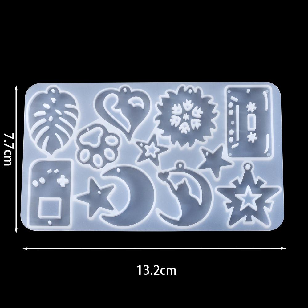 Earrings Pendant Silicone Mold Leaves Heart Shape Epoxy Resin Mold for DIY Necklace Pendant Epoxy Resin Crafts Jewelry Making