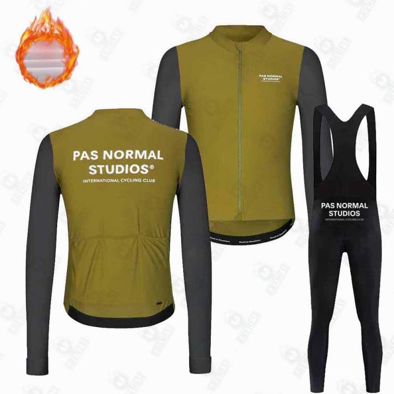 PNS Winter Cycling Fleece Set: Long Sleeve Jersey and Bib Pants for Road & Mountain Biking