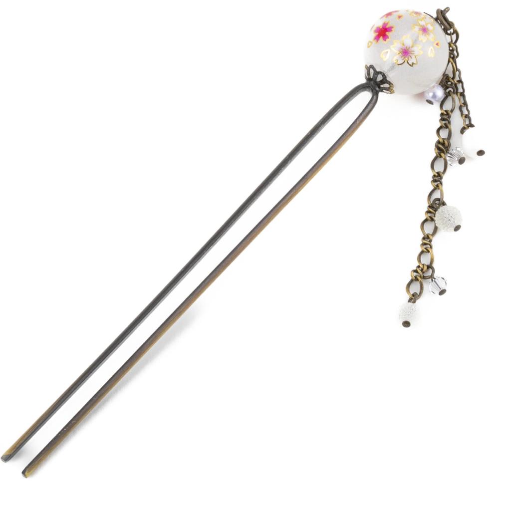 Noren Hairpin Beads Cherry Blossom Hairpin Hair In Japan Dragonfly Beads Glass Bead Style Hair Ornament Hair Accessory Hair Arrangement Bundled Style