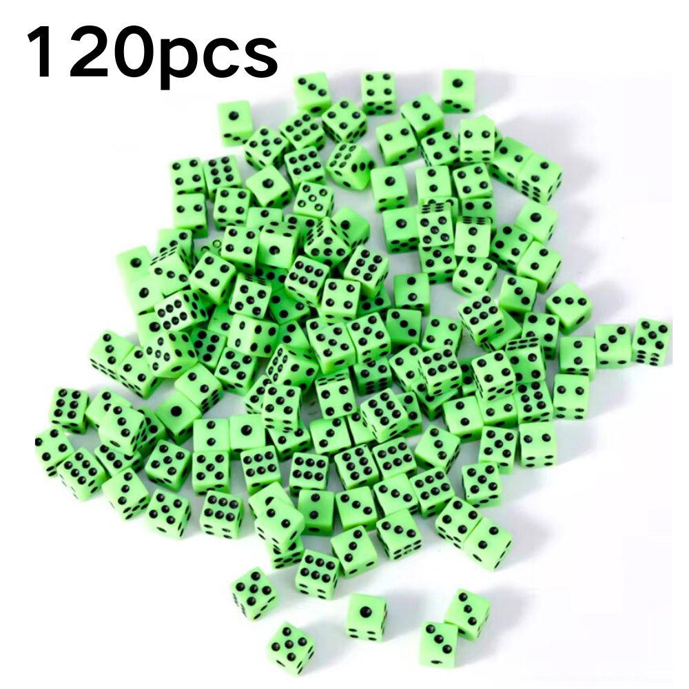 

120/300/500pcs 8mm Green Plastic Dice Tabletop Board Game Team Activities Teaching Casino Entertainment Accessories YMY