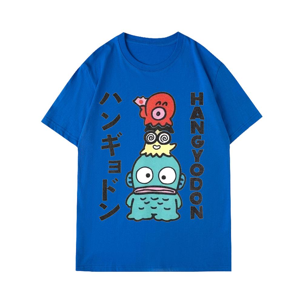 Hangyodon Japonské pro Muže Ženy Tričko Vintage Topy Košile Dámské Krátký Rukáv Léto Dámské Oblečení Y2k Top Dámské Oblečení