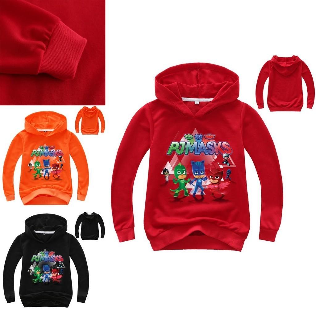 Felpa con Cappuccio a Manica Lunga da Bambino Pj Masks Supereroi Stile Elegante e Comfortevole