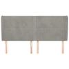 VidaXL Tête de lit avec oreilles Gris clair 183x23x118-128 cm Velours3117876