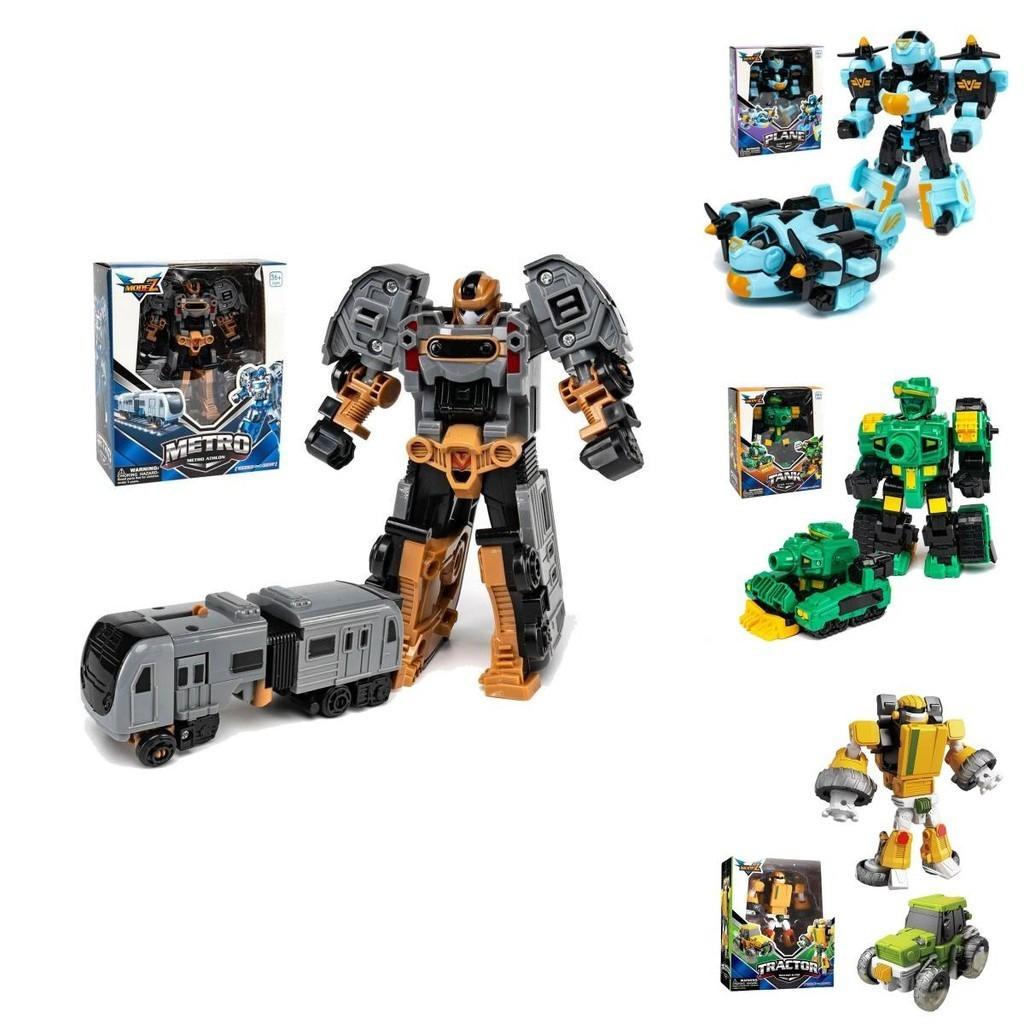 Transforming Car Robot Mech Action Figure Toy Cartoon Collectible With Puzzle Assembly Plastic Material