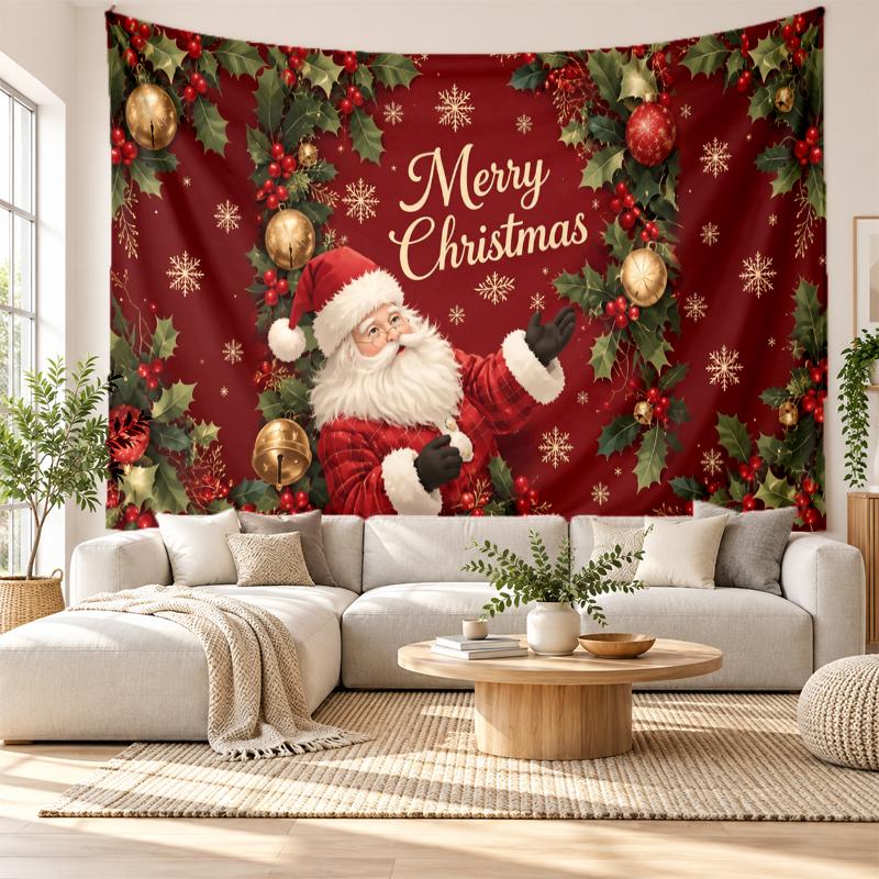 Christmas Printed Tapestry Wall Hanging For Bedroom Living Room Wall Decor Holiday Gift