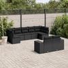 VidaXL Garden Lounge Set with Cushions 9 Pcs, Patio Sofas, Patio Furniture Set, Outdoor Furniture, Black 3223014