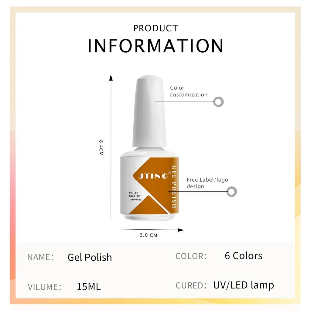 JTING Free Sample OEM Private Label Color Soak Off CAT EYE Uv Lamp Nail Gel Polish 3000colors Collection OEM Private Label