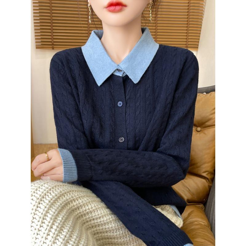 DAFIFY Maglioni a collo alto a maniche lunghe con stampa tinta unita, casual, autunno inverno da donna