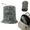 Cappello a Cilindro con Cima a Cupola Stampa Mimetica Cappello a Secchiello, Pescatora Pieghevole con Design Allacciato, Bottoni Automatici Metallici Estivi Parasole per Escursionismo all'Aperto Viaggio Abbigliamento Casual