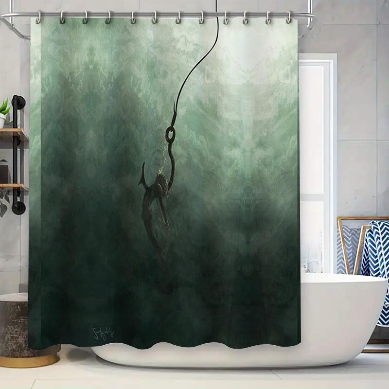 

Ocean Wave Shower Curtain Set Deep Sea Blue Bathroom Decor Coastal Beach Themed Waterproof Fabric Liner W60H190(CM)-1 Pcs