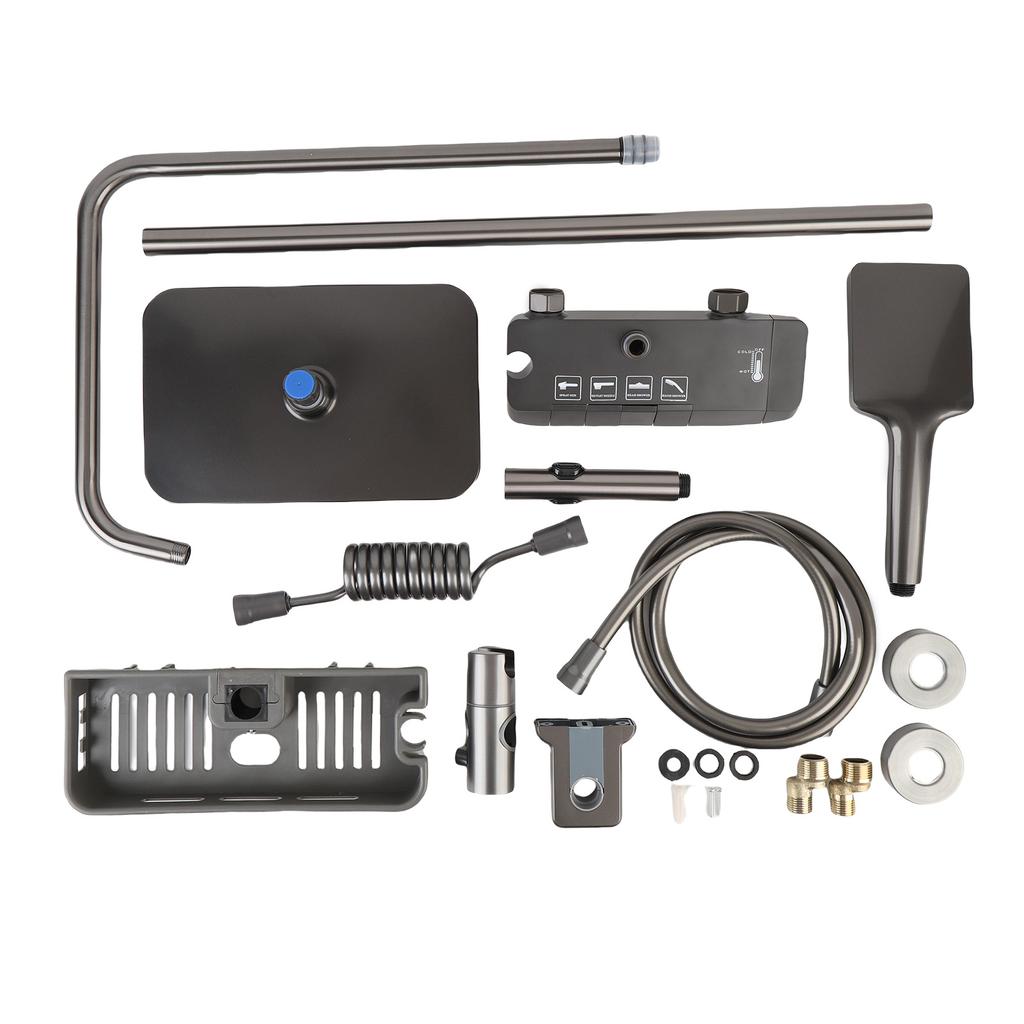 Thermostatic Shower System High Pressure Shower Faucet Set with Rain Shower Head Handheld Shower