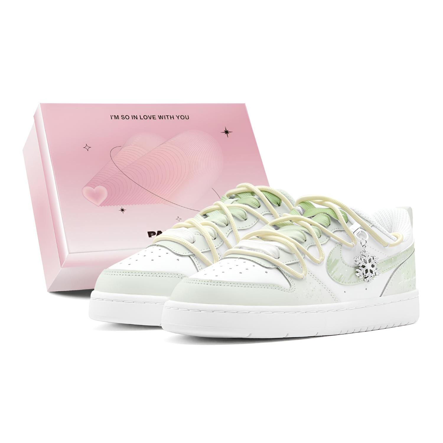 

Nike Court Borough Couple s, Romantic Treat, Green Wilderness, Active, Refreshing Low top Casual Skateboard Shoes BQ5448-100(TeamS2-S-BOX) 40