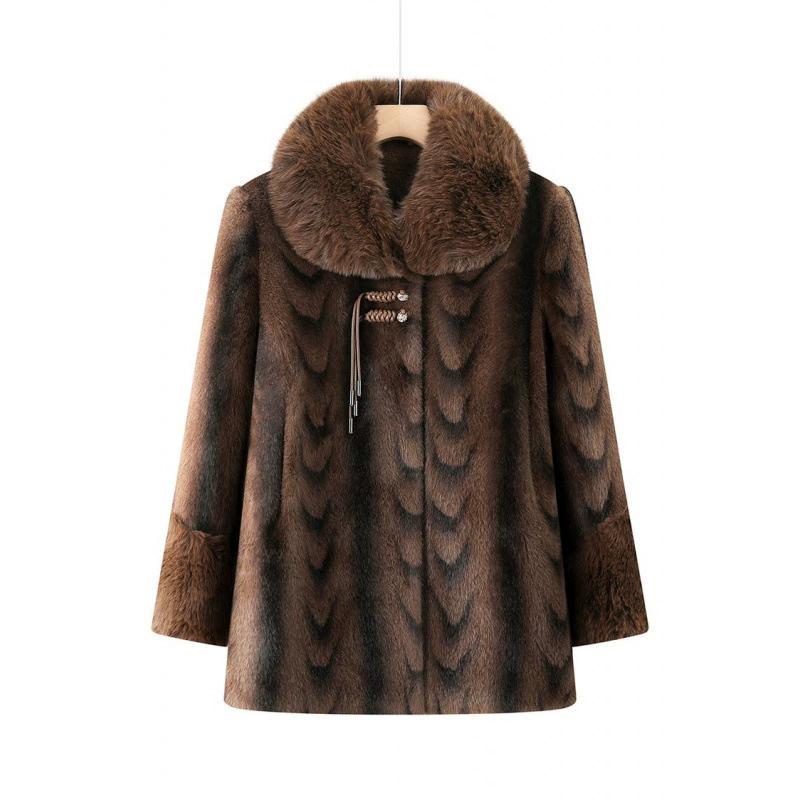 

New Mink Fur Coat with Winter Fur and Noble Faux Fur Women s Cotton Coat XL