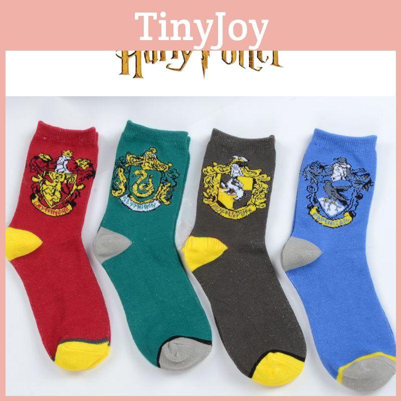 Meias Longas de Tricô de Algodão Harry Potter Unissex Estilosas Para Fãs de Slytherin Gryffindor