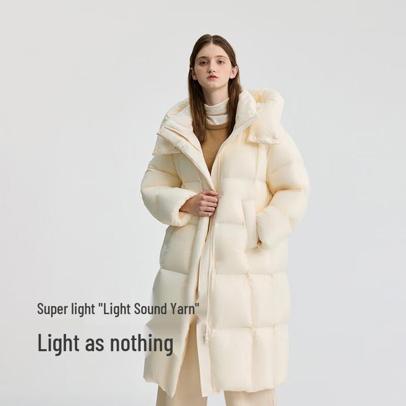 BINJORA Women's Detachable Hood Long Puffer Down Jacket J5400DO90