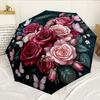 Roses And Berries Design 8-Frame for Travel, Camping, Casual Lightweight Portable Umbrella, Essential for Every Family Holidays Birthday Gift