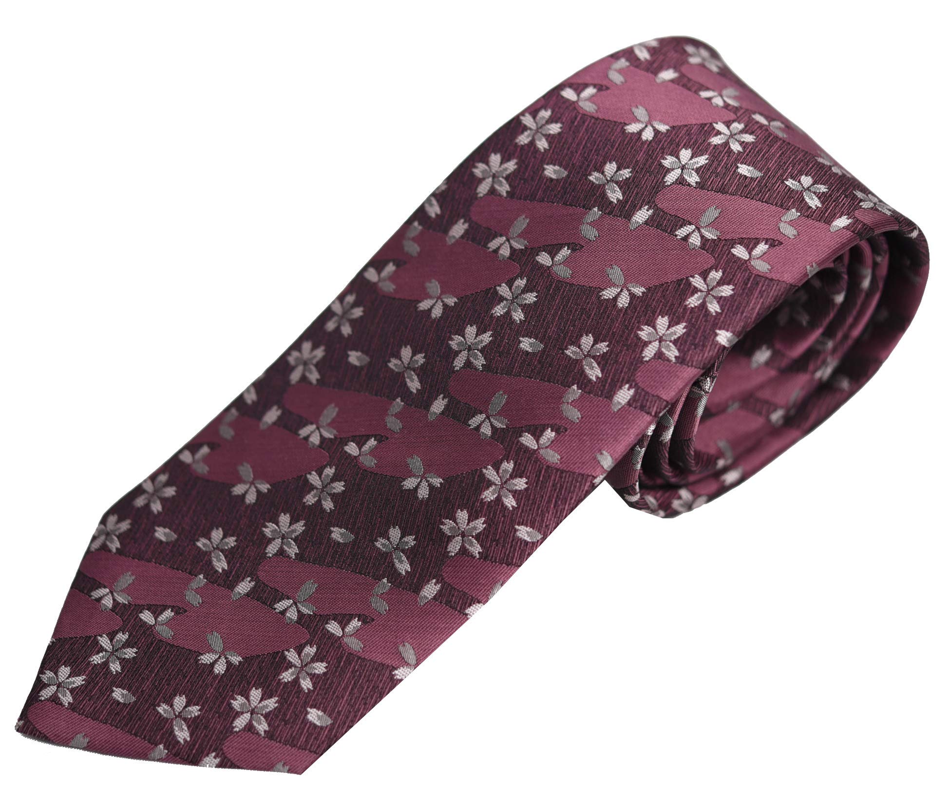 [0-STYLE.cravat] Nishijin-ori Silk Necktie, 100% Silk, Gift Wrapping Included, Cherry Blossom (Sakura), Sakua, Dusty Pink, High-Quality Business Tie,