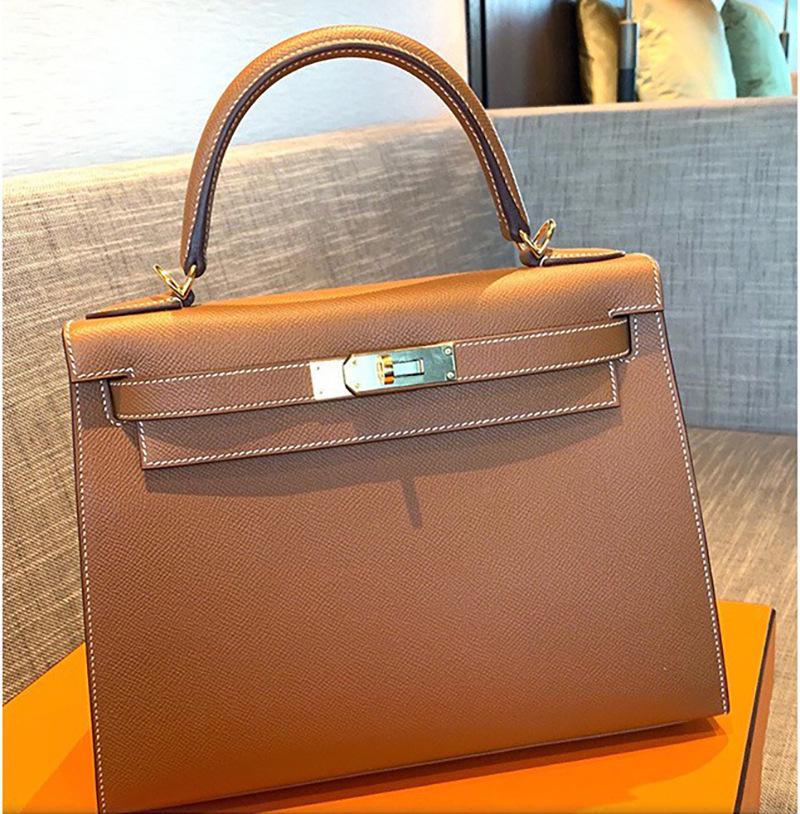 Τσάντα Kelly από Δέρμα Αγελάδας με Φοίνικες: 2025 Μοντέρνα Μίνι Υψηλής Ποιότητας Γνήσια Δερμάτινη Τσάντα Χειρός & Χιαστί