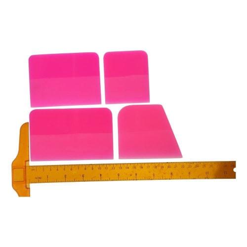 4 PPF Squeegees, Soft Rubber Scraper, 3-in-1 Non-Scratch Rubber Squeegee, TPU Coating Scraper, Various Sizes for Installing Vinyl Wrap Protective Film