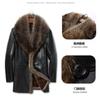Haining Fur One Man with Wool Thickened Genuine Leather Fur Coat Sheep Skin Raccoon Big Fur Collar Medium Long Men's Clothing